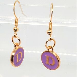 7/$10 D Initial Earrings, New